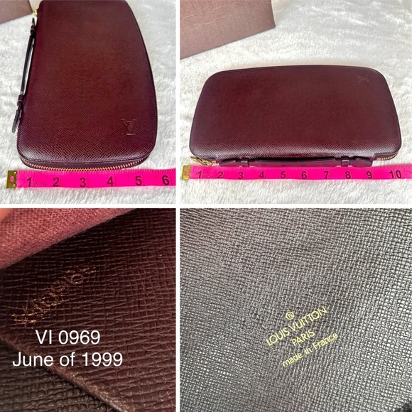 Louis Vuitton Maroon Taiga Leather Clutch Hand Bag Wallet - Picture 14 of 14